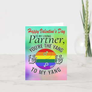 Lui à Lui, Gay, Partenaire Valentines Carte Jour