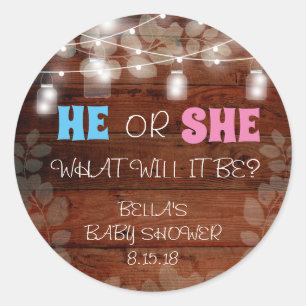 Lui ou elle Bébé rustique Sexe Stickers Partie de 