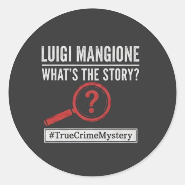 Luigi Mangione - What's The Story? Mystery Sticker (Devant)