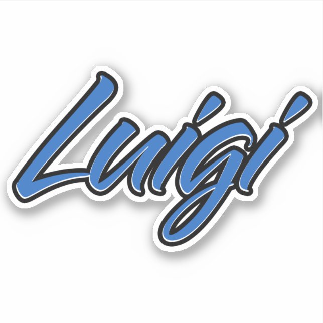 Luigi Name blue Aufkleber Sticker Stickerset (Vorderseite)