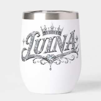 LUINA Luxus-Diamantkrone mit individuellem Namen a