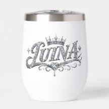 LUINA Luxus-Diamantkrone mit individuellem Namen a