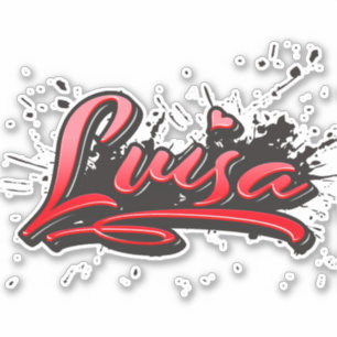 Luisa red Heart Graffiti Aufkleber Sticker