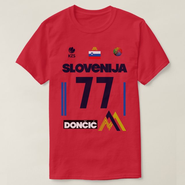 Luka Doncic Slovenija Fan Design 2 T-Shirt (Design vorne)