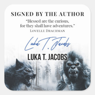 Luka T. Jacobs Author Buchzeichen Quadratischer Aufkleber