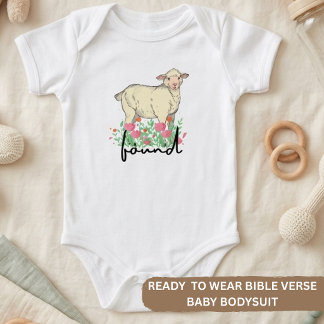 Lukas 15:41 Gefundenes Schaf Hirte und Lamm Baby Strampler