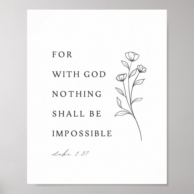 Lukas 1:37 Bibelvers Poster (Vorne)