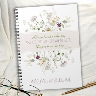 Lukas 1:45 Gesegnet ist sie Wildblumen-Gebetsjourn Notizblock