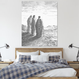 Lukas 24A Jesus und zwei Jünger gehen nach Emmaus Leinwanddruck