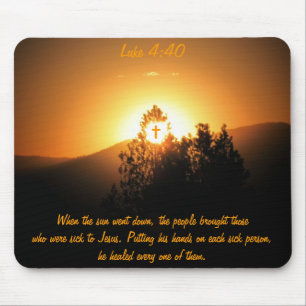 Lukas 4:40 Er heilte sie alle Mousepad