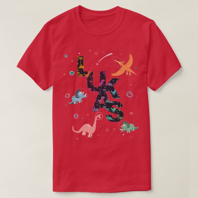 Lukas  Cool Boys Name with cute Space Astronaut Di T-Shirt (Design vorne)