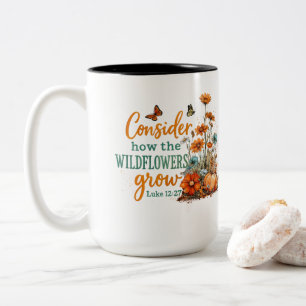 Luke 12:27 zweifarbige tasse