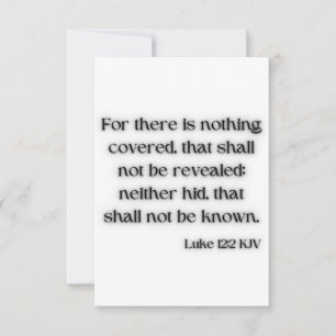 Luke 12:2 KJV Bible Verse Flat Greeting Card Karte