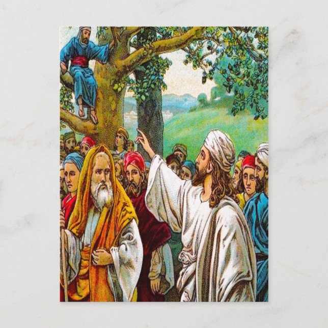 Luke 19:1-10 Jesus Rette eine Postkarte des Steuer (Vorderseite)