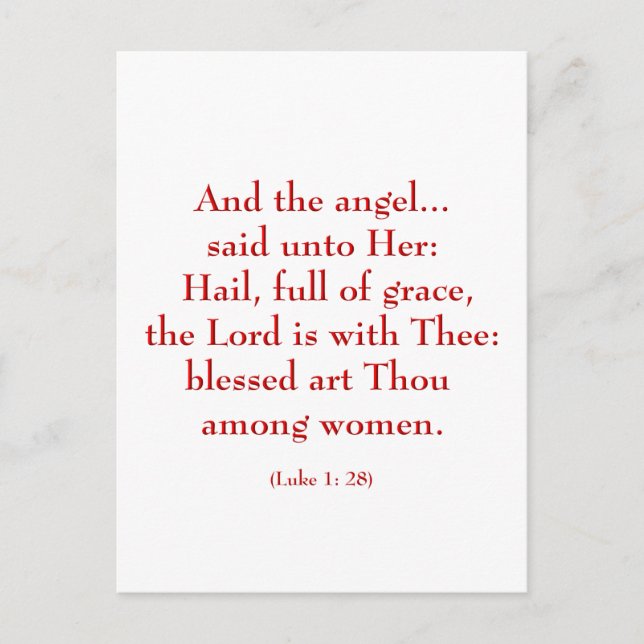 Luke 1:28 (Hagel Maria) Postkarte (Vorderseite)
