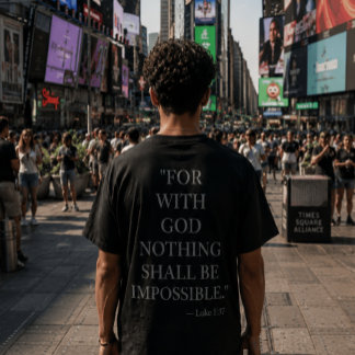 Luke 1:37 Bibelvers T-Shirt