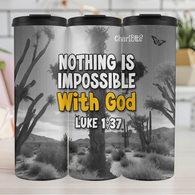 LUKE 1:37 Mit Gott ist nichts unmöglich Thermosbecher (Von Creator hochgeladen)