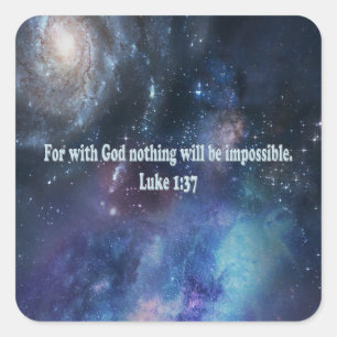 Luke 1:37 quadratischer aufkleber