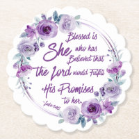 Luke 1:45 Gesegnet ist sie Lila Floral
