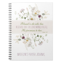 Luke 1:45 Gesegnet ist sie Wildblume Gebet Journal Notizblock
