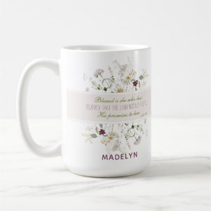 Luke 1:45 Selig ist ihre Wildblume Kaffeetasse