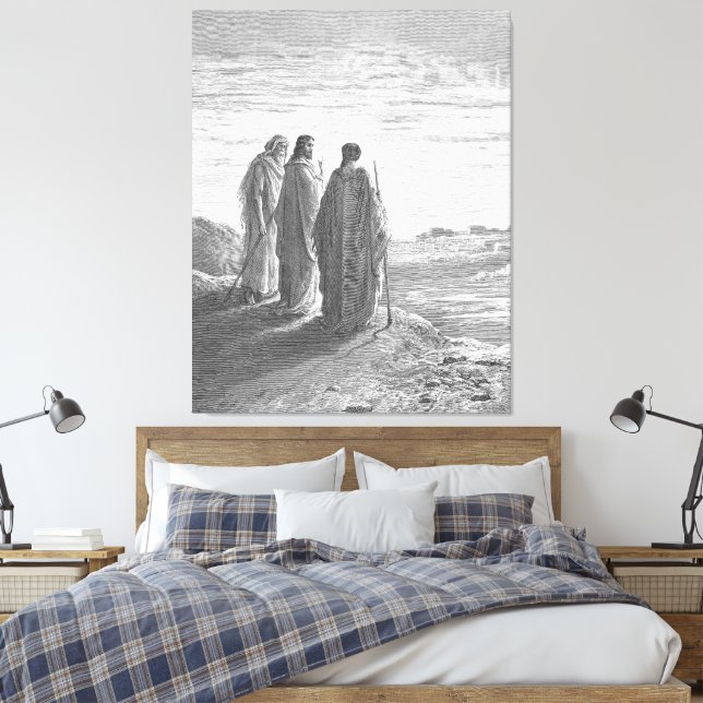 Luke 24A Jesus and Two Disciples Go to Emmaus Leinwanddruck (Insitu (Schlafzimmer))