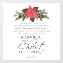 Luke 2:10-11 Gute Nachricht Poinsettia Weihnachten Fensteraufkleber