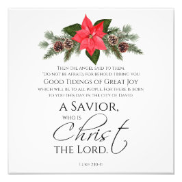 Luke 2:10-11 Gute Nachricht Poinsettia Weihnachten Fotodruck