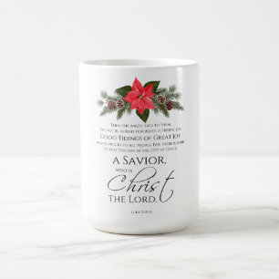 Luke 2:10-11 Gute Nachricht Poinsettia Weihnachten Kaffeetasse