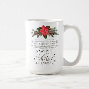 Luke 2:10-11 Gute Nachricht Poinsettia Weihnachten Kaffeetasse