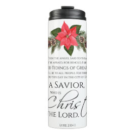 Luke 2:10-11 Gute Nachricht Poinsettia Weihnachten Thermosbecher