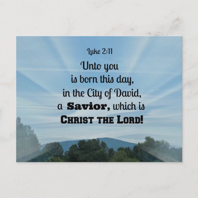 Luke 2:11 Für euch ist heute geboren, in Postkarte (Vorderseite)