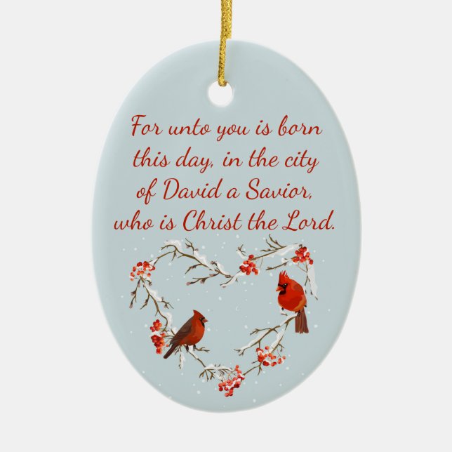 Luke 2:11 Heilige Bibelverse Keramik Ornament (Vorne)