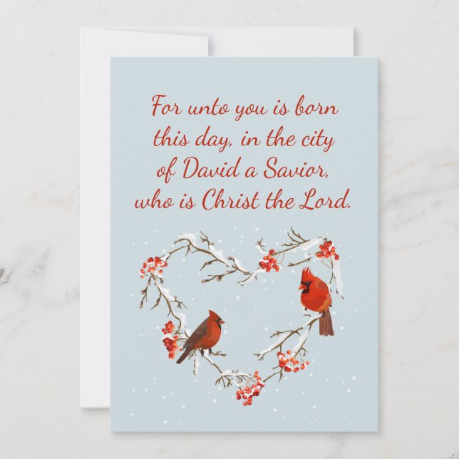 Luke 2:11 Schrift für die Weihnachtsblütenverse Karte (Vorderseite)