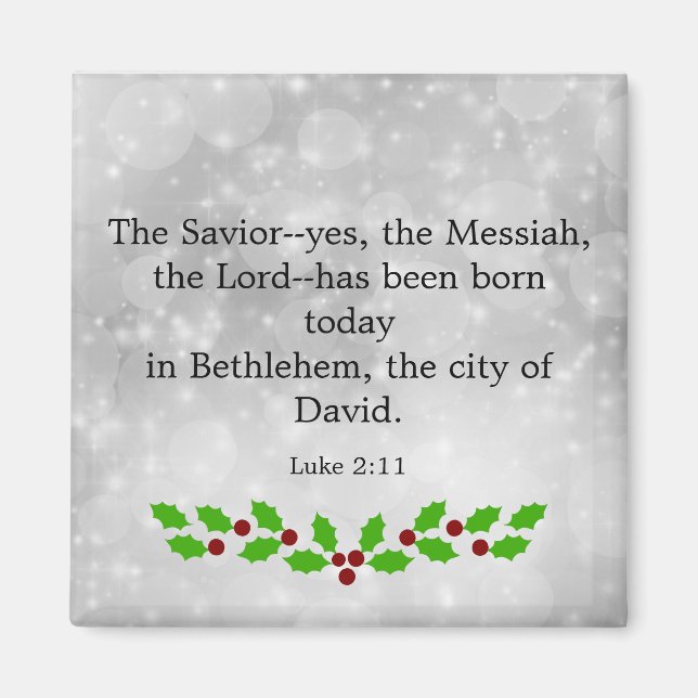 Luke 2-11, Weihnachtsbibelverse, Magnet (Vorne)