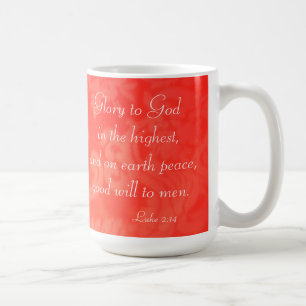 Luke 2:14 Gott Ehre in Höchstem Roten Weihnachten Kaffeetasse
