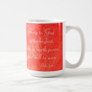 Luke 2:14 Gott Ehre in Höchstem Roten Weihnachten Kaffeetasse