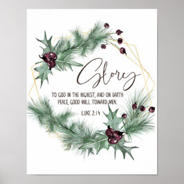 Luke 2:14, Herrlichkeit an Gott im Höchsten, Weihn Poster