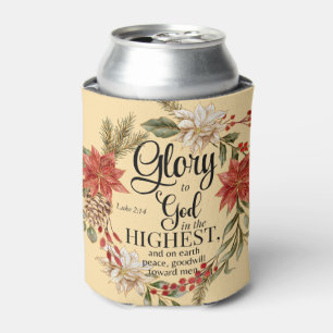Luke 2:14 Ruhm zu Gott Weihnachten Gold Floral Dosenkühler