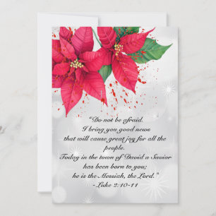 Luke 2 Schöne Wasserfarben-Poinsettie-Blumenmuster Feiertagskarte