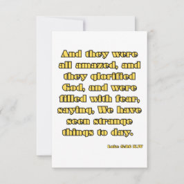 Luke 5:26 KJV Bibelschrift Begrüßung Karte