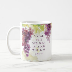Luke 5:37 Neuer Wein in Alte Wineskins Bibelverse Kaffeetasse