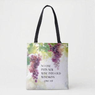 Luke 5:37 Neuer Wein in Alte Wineskins Bibelverse Tasche