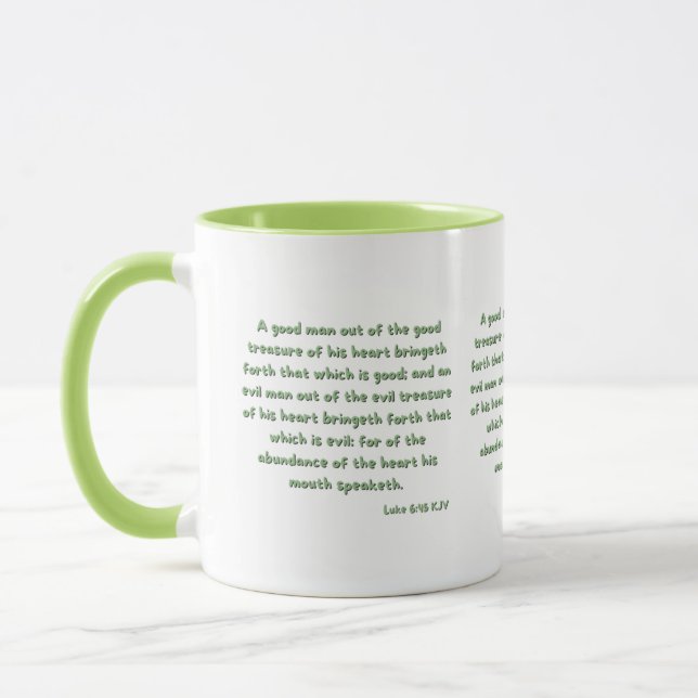 Luke 6:45 Bibelverse-Schrift Zwei-Tone-Tasse Tasse (Links)
