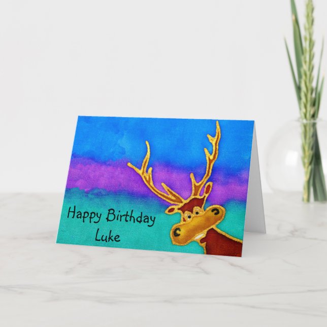 Luke, alberne Hirschkarte alles Gute zum Karte (Vorderseite)