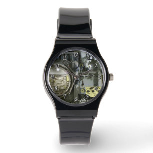 Luke auf einem alten Retro-U-Boot Armbanduhr