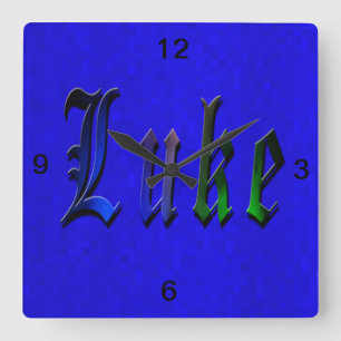 Luke Name Logo Quadratische Wanduhr