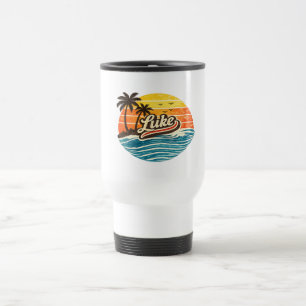 Luke Retro-Sonnenuntergangs-Name-Design Reisebecher