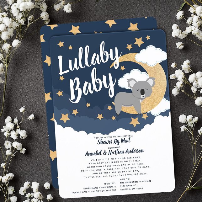 Lullaby Baby Koala Moon Babydusche per Mail Einladung (Von Creator hochgeladen)