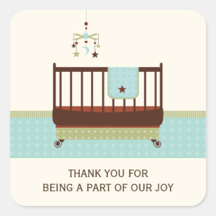 Lullaby Baby Show Favor Stickers Aqua